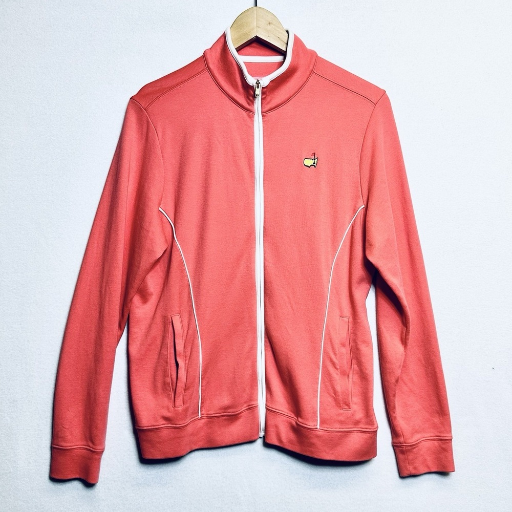 Magnolia Lane Masters Golf Jacket Women's Sz M Coral Zip Pockets Mock  Neck